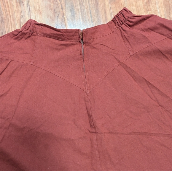 Authentic Ranchwear Skirt Drop Waist Elastic Cotton Red Women's Large Western - Picture 4 of 6